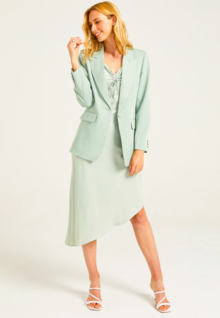 Classic Blazer with Pockets in Sage Green - ANGELEYE
