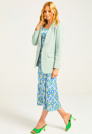 Classic Blazer with Pockets in Sage Green - ANGELEYE