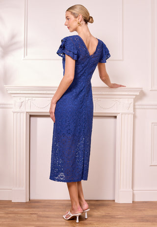 Navy Lace Midi Dress