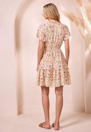 Yellow Ditsy Mini Dress