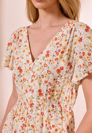 Yellow Ditsy Mini Dress