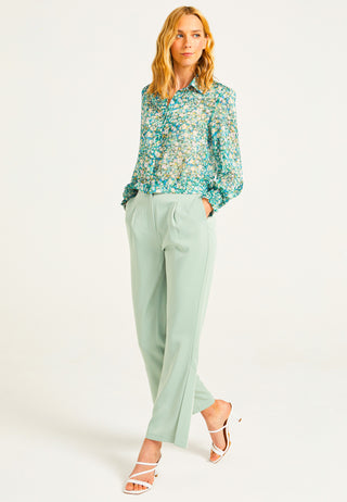 Tailored Trousers in Sage Green - ANGELEYE