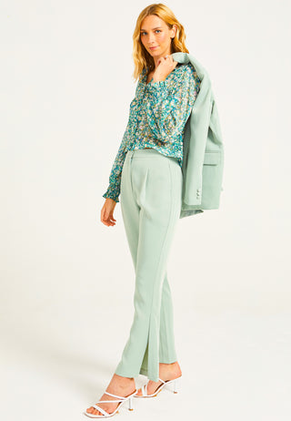Tailored Trousers in Sage Green - ANGELEYE