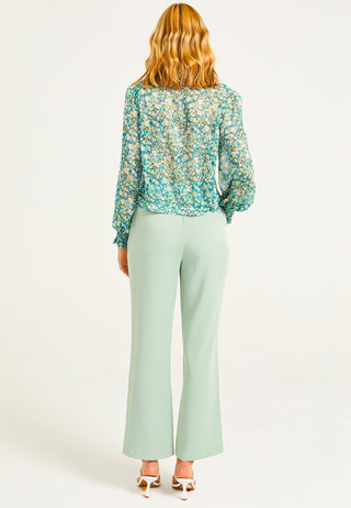 Tailored Trousers in Sage Green - ANGELEYE