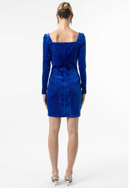 Glitter Velvet Knot Top Mini Dress - ANGELEYE