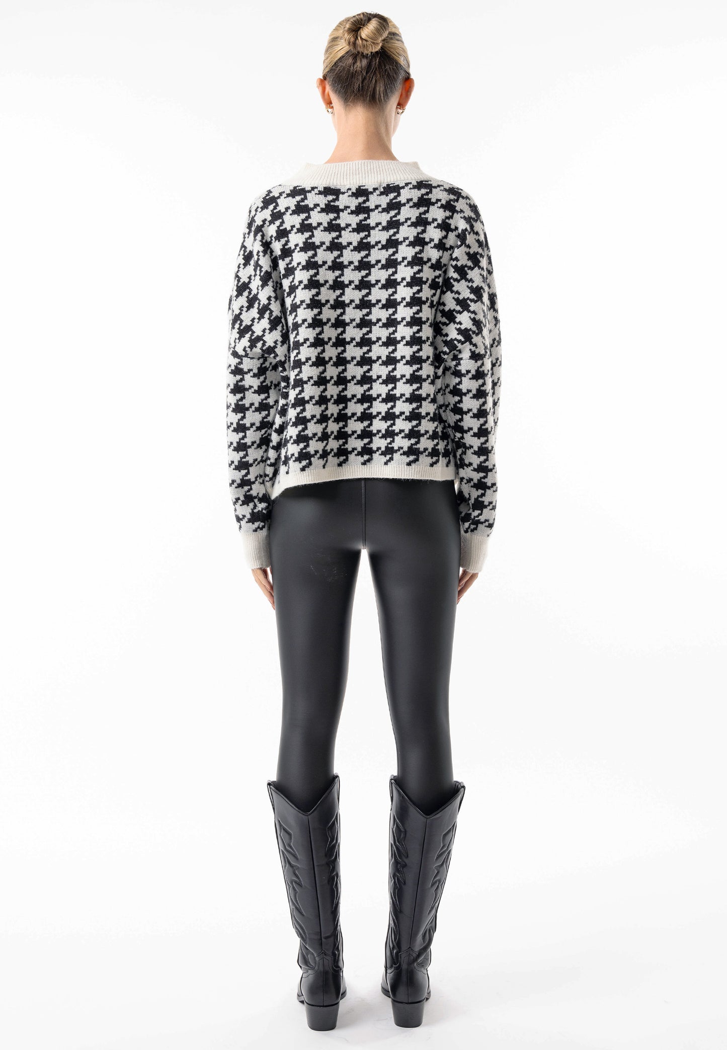 Oversized Sequin Houndstooth Jumper