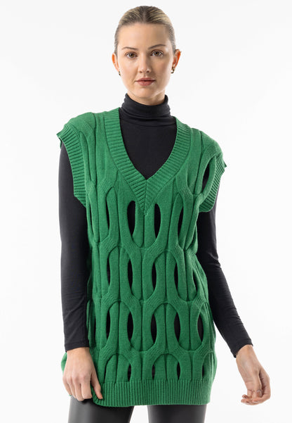 Cable Knit Cut Out Vest - ANGELEYE