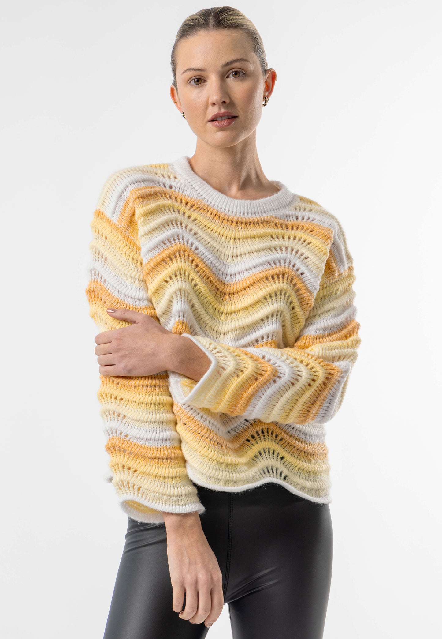 Wavy Yellow Ombre Knit Jumper