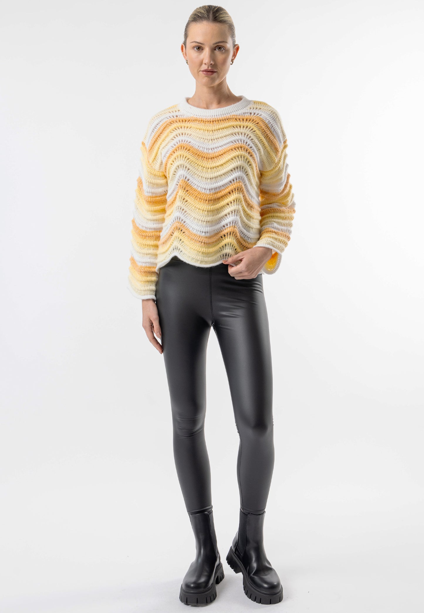 Wavy Yellow Ombre Knit Jumper