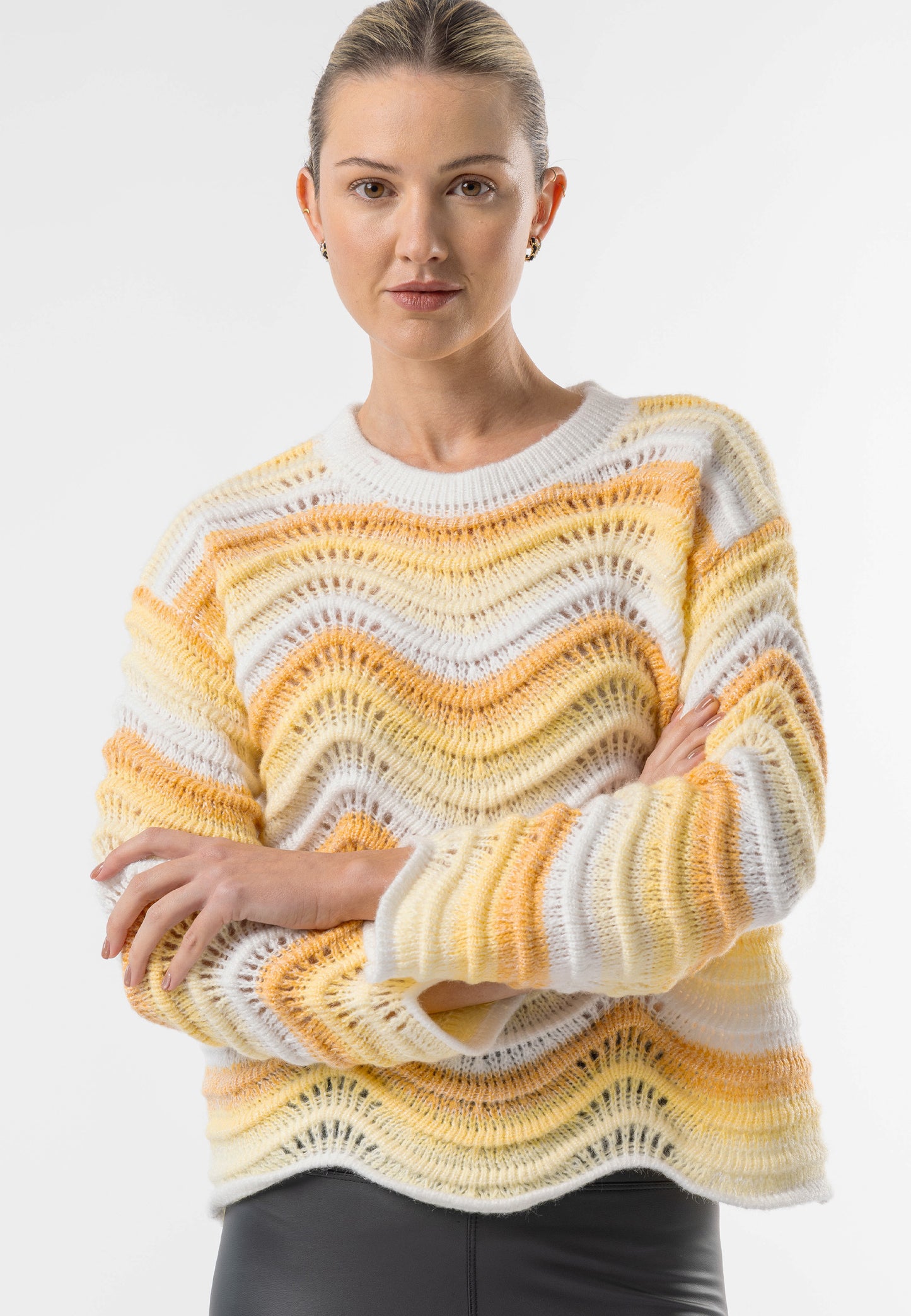 Wavy Yellow Ombre Knit Jumper