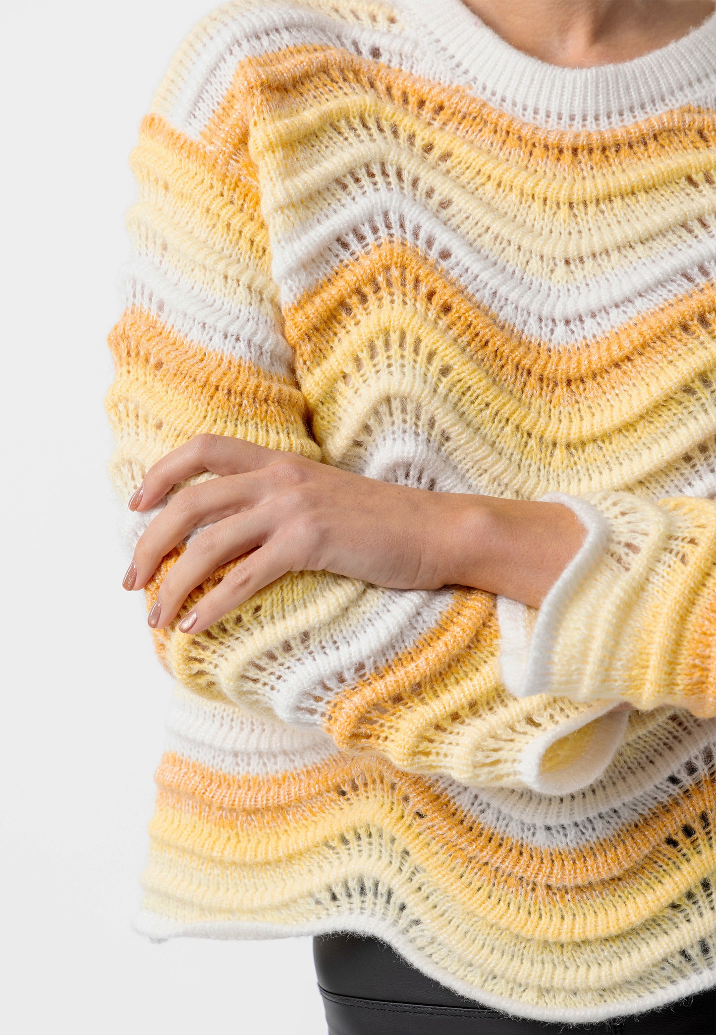 Wavy Yellow Ombre Knit Jumper