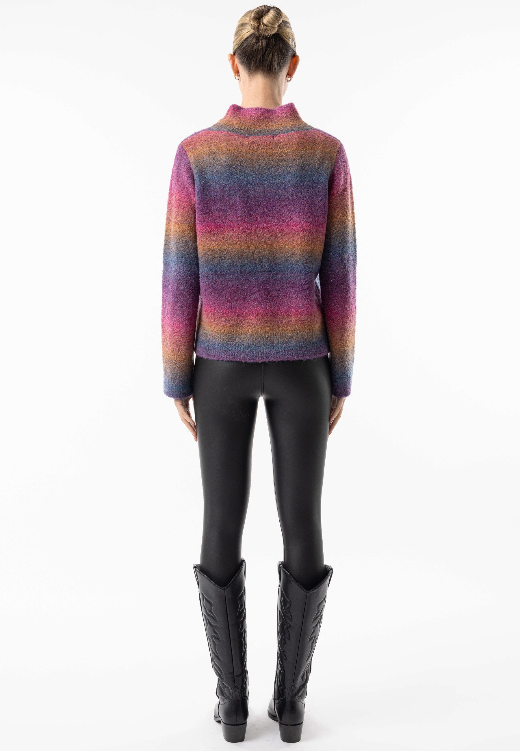 Rainbow Ombre Mock Neck Jumper - ANGELEYE