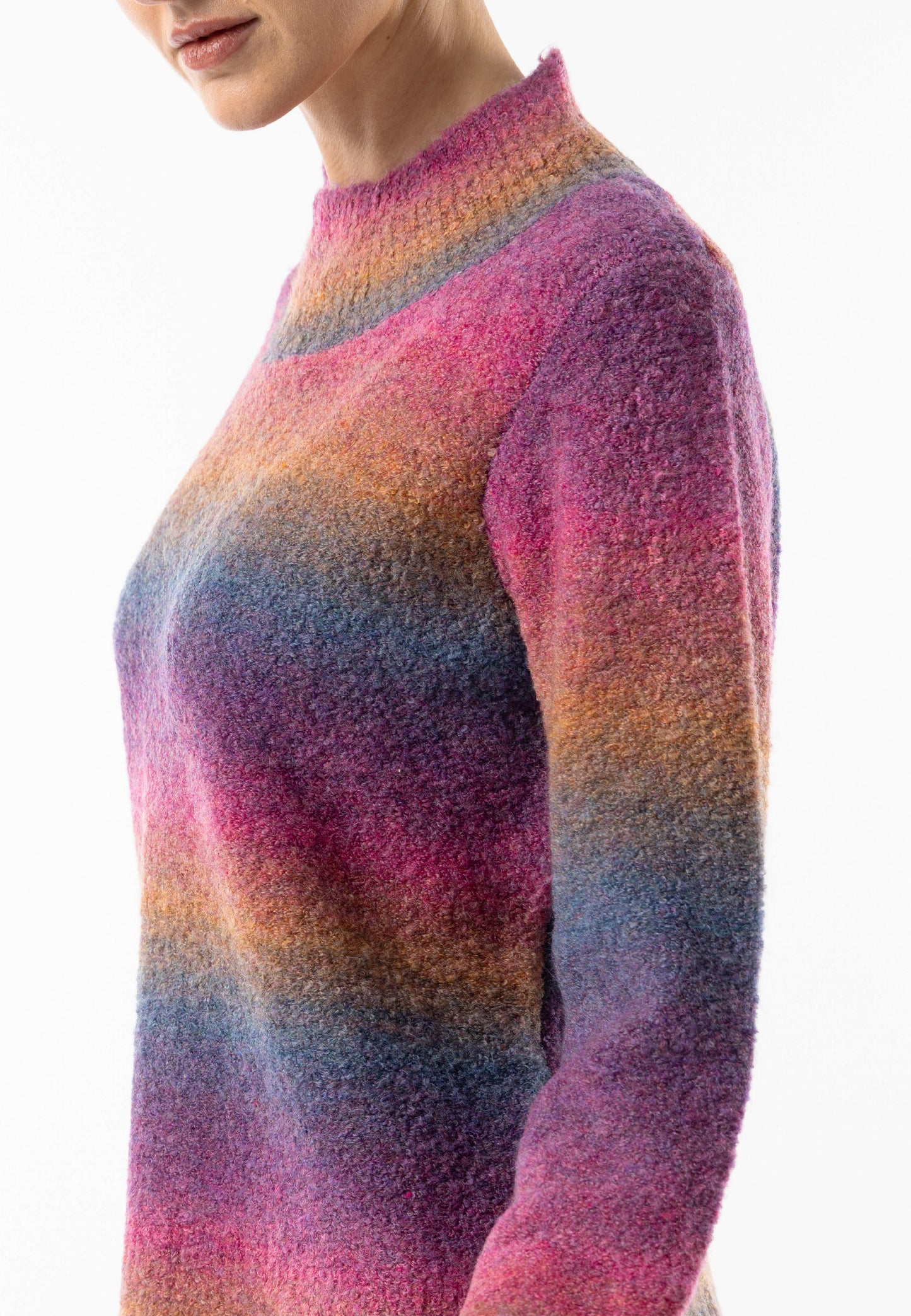 Rainbow Ombre Mock Neck Jumper - ANGELEYE