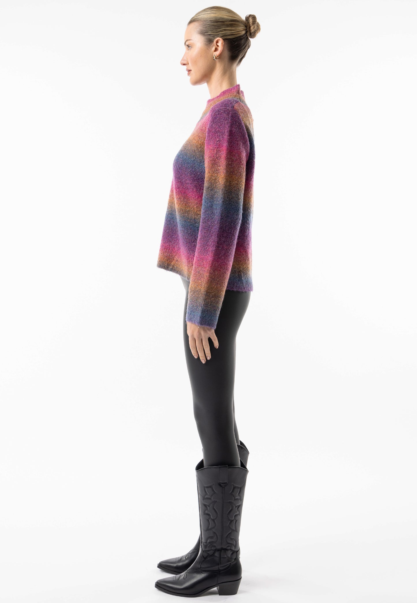 Rainbow Ombre Mock Neck Jumper - ANGELEYE