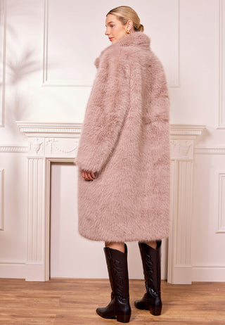 Luxe Faux Fur Coat in Coffee