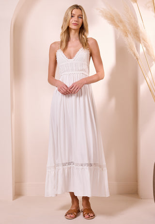 Cami Crochet White Maxi Summer Dress