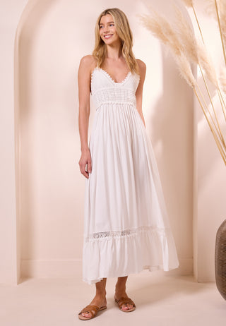Cami Crochet White Maxi Summer Dress
