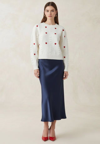 Maxi Slip Skirt in Navy
