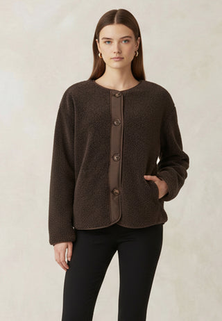 Brown Teddy Fleece Jacket