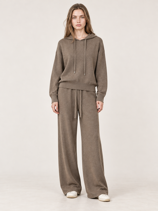 Knitted Wide-Leg Trousers Coffee