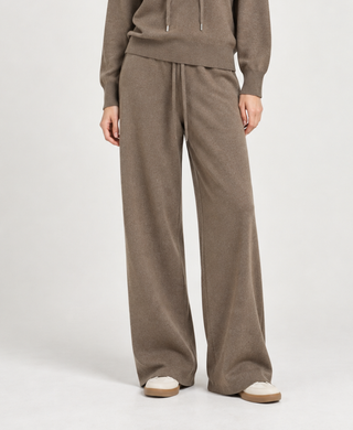 Knitted Wide-Leg Trousers Coffee