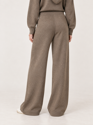 Knitted Wide-Leg Trousers Coffee