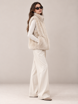 Plush Faux Fur Gilet Cream