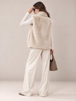 Plush Faux Fur Gilet Cream