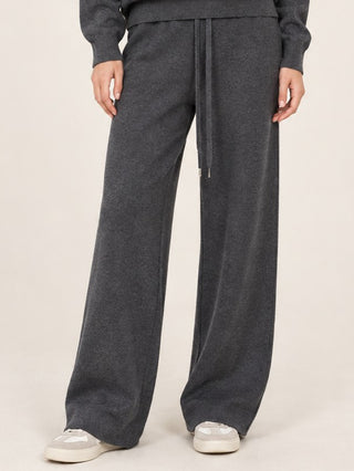 Knitted Wide-Leg Trousers Grey