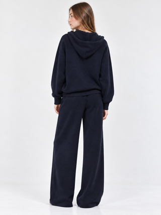Knitted Wide-Leg Trousers Navy