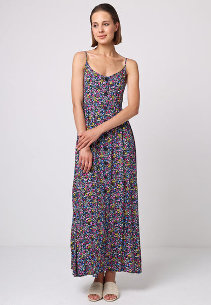 Cami Shirred Back Button Detail Maxi Dress