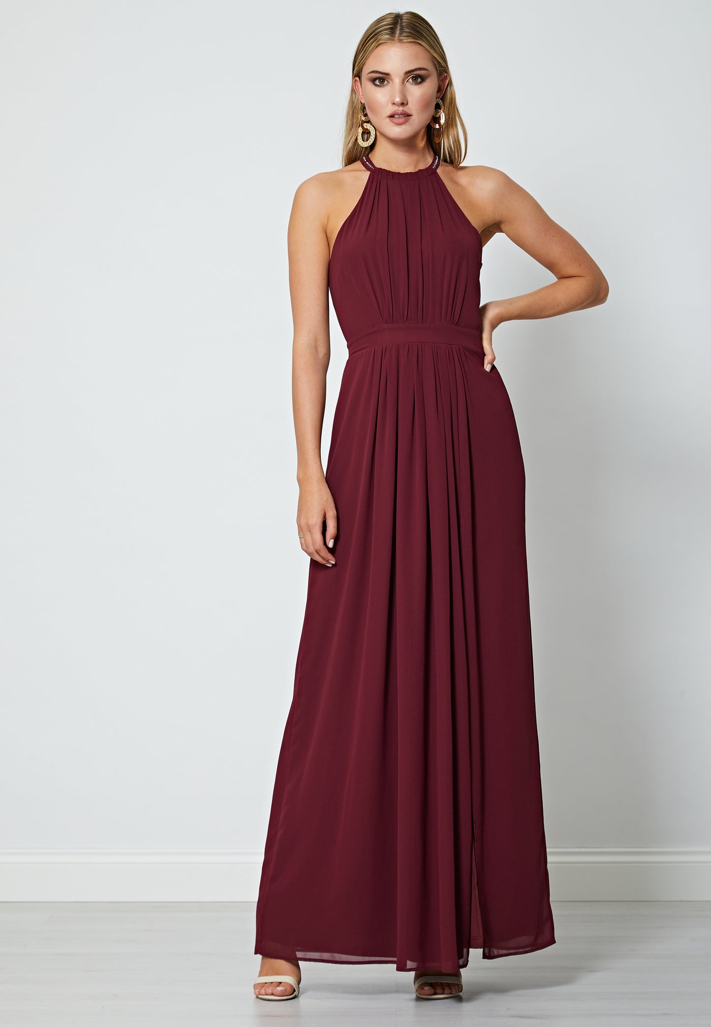 Beaded Halterneck Maxi Dress