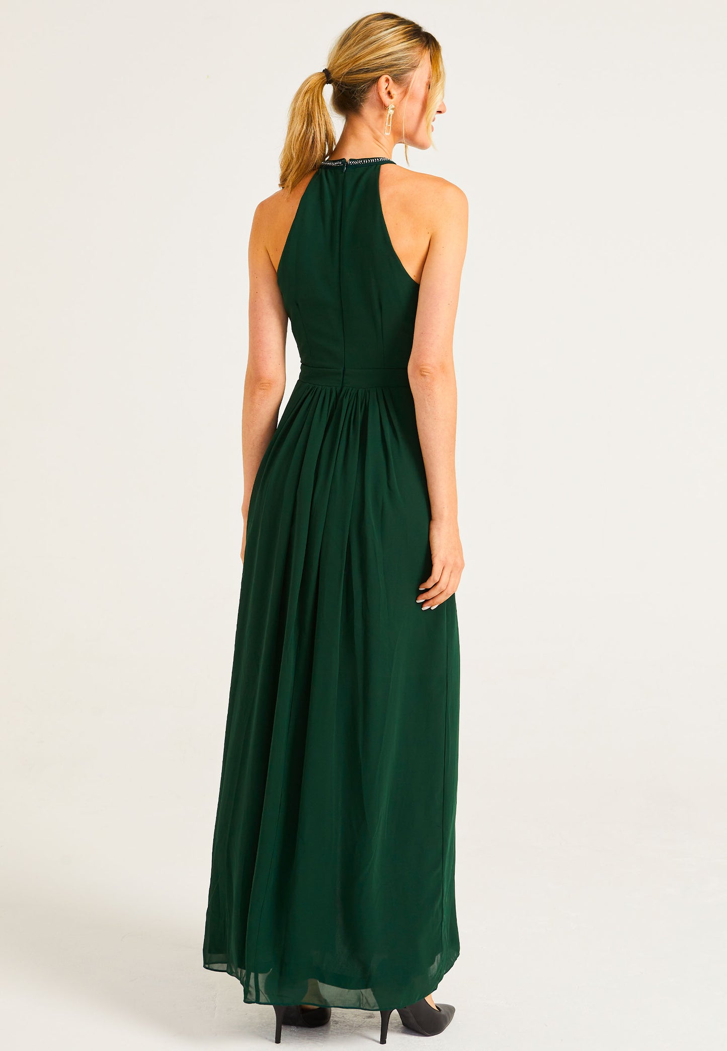 Beaded Halterneck Maxi Dress