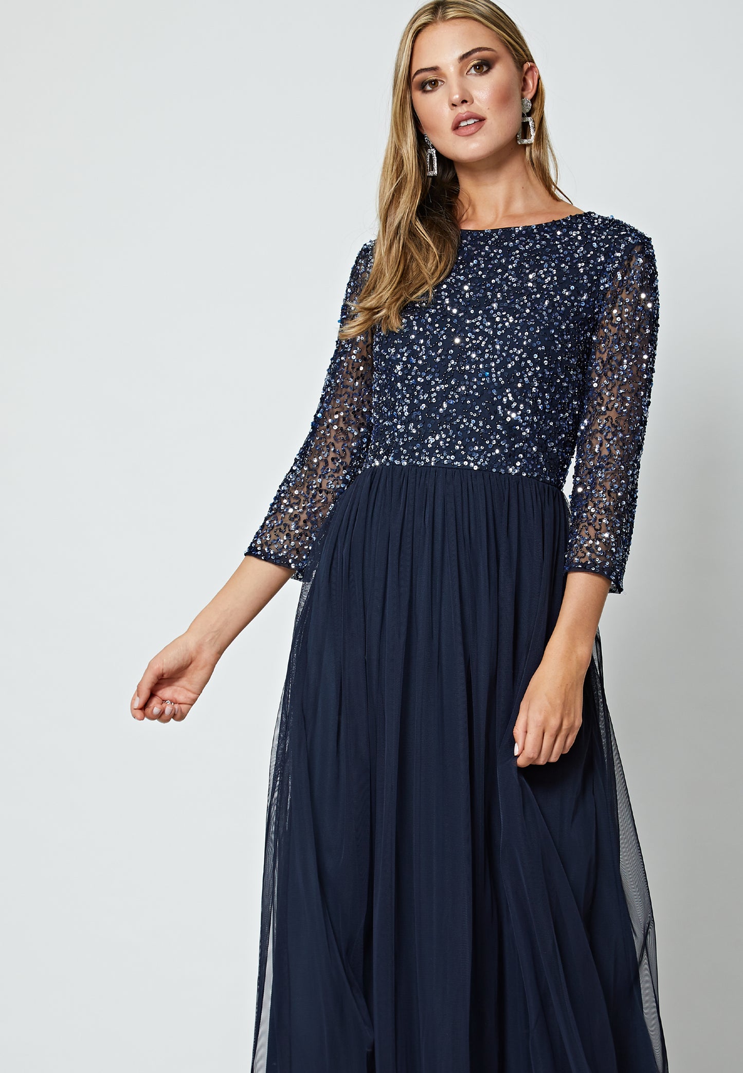 Embellished Sequin Maxi Dress