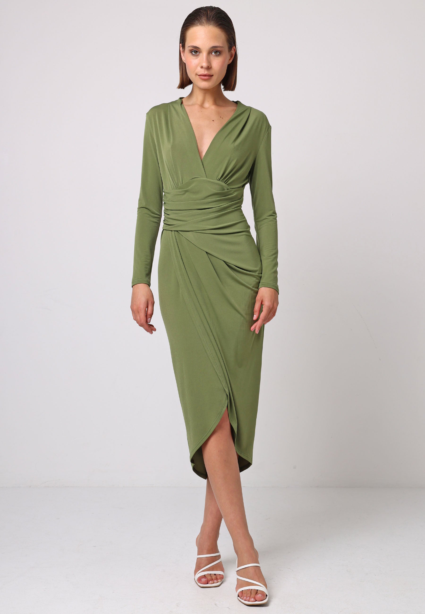 khaki green bodycon dress Hojay Mini Dress in Khaki