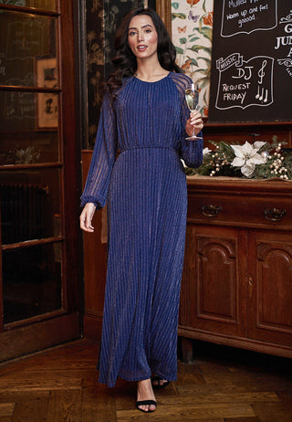 Maxi Mesh Dress in Navy
