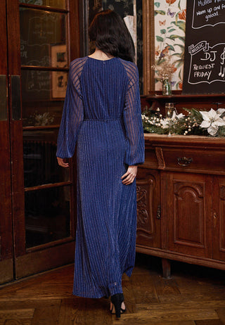 Maxi Mesh Dress in Navy