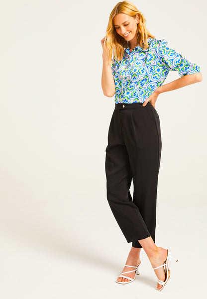 Short Sleeve Shirt in Geometric Print - ANGELEYE